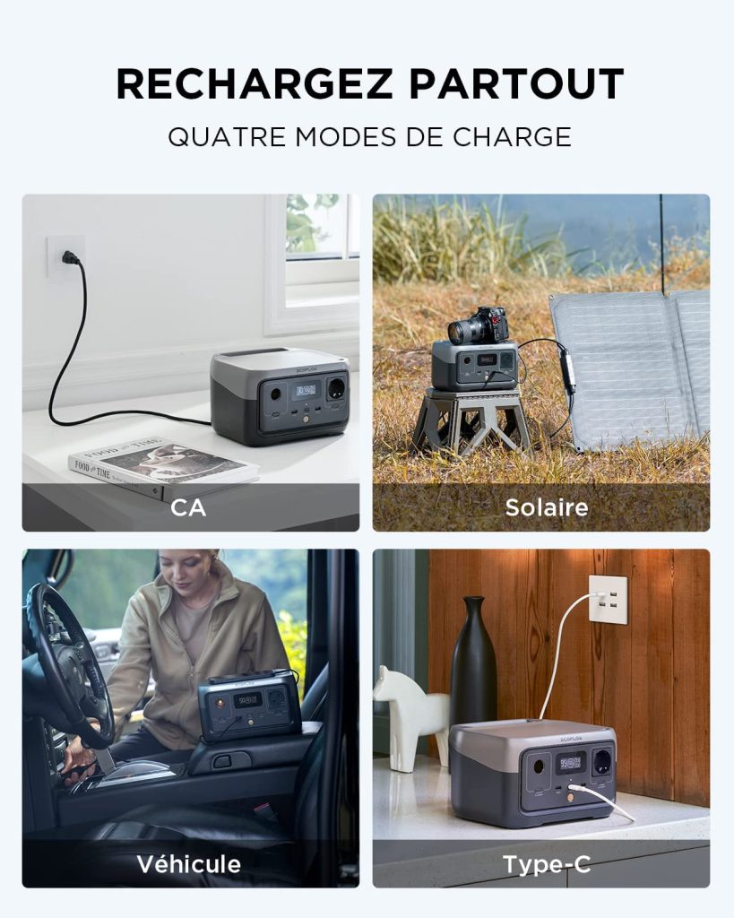 Generateur Electrique Solaire Station U00e9lectrique Portable EF ECOFLOW RIVER 2 MAX, Batterie LiFeP04 Ef Ecoflow River 2 Avis